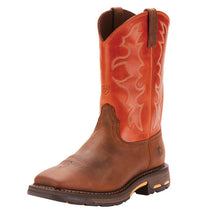 Load image into Gallery viewer, ARIAT MEN&#39;S WORKHOG PULL ON WIDE SQUARE TOE WORK BOOT BROWN
