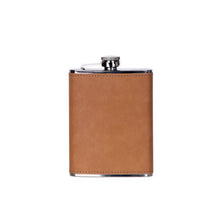 Load image into Gallery viewer, Leatherette Flask Caramel 8 Oz Cap