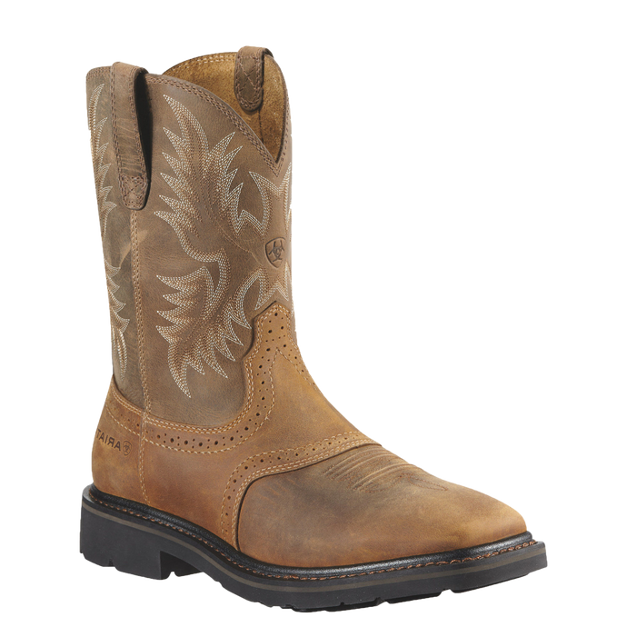 Ariat Mens Sierra Wide Pull on Soft Toe Square Toe Work Boot