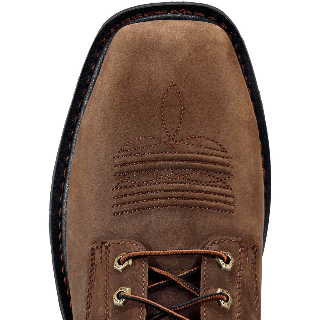 Ariat Mens Cascade Alamo 8 Inch Lace Up Square Toe Soft Toe Work Boot