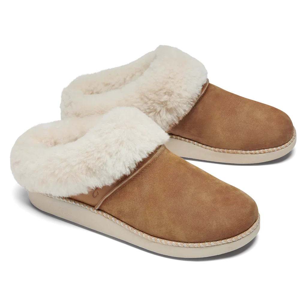 Olukai Womens Ku'I Slipper Tan/Bone