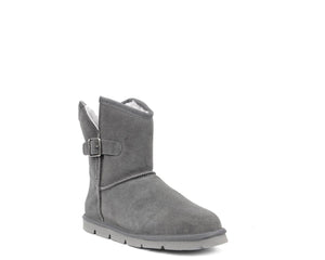 Superlamb Argali Buckle Womens Sheepskin 7.5" Boot Charcoal