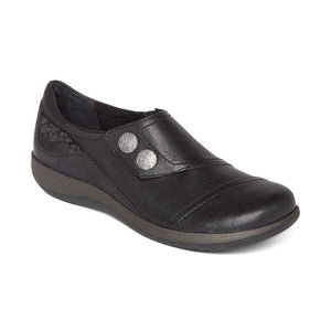 Aetrex Karina Womens Monk Strap Casual Shoe Black