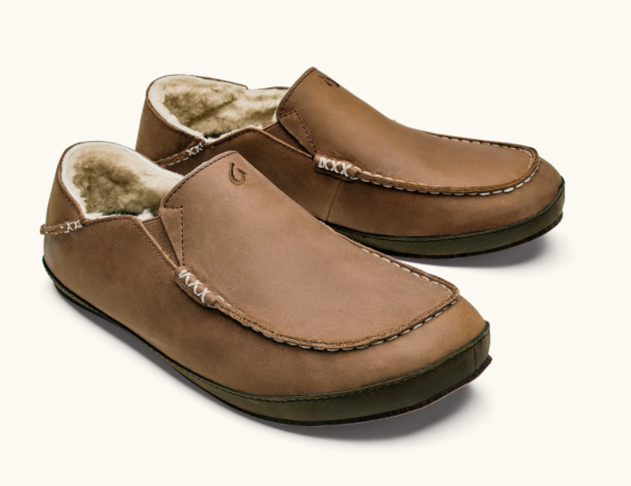 Olukai Mens Moloa Slipper Toffee/Drk Wood