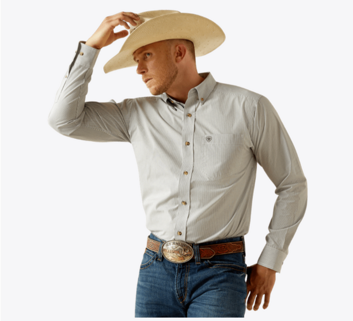 Ariat Mens Pro Series Dayne Mini Stripe Long Sleeve Shirt