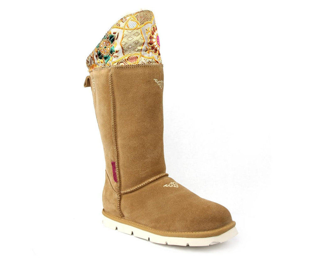 Superlamb Womens Mongol Sheepskin Boot Tan