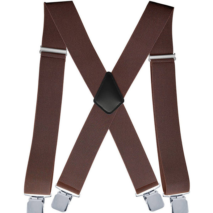 ADJUSTABLE 5CM ELASTIC X-SHAPED SUSPENDER CLIP_CWMM1109: COFFEE / (OS) 2
