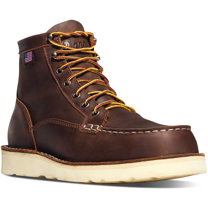 Danner Mens Bull Run 6 Inch Moc Toe Soft Toe Work Boot
