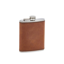 Load image into Gallery viewer, Leatherette Flask Caramel 8 Oz Cap