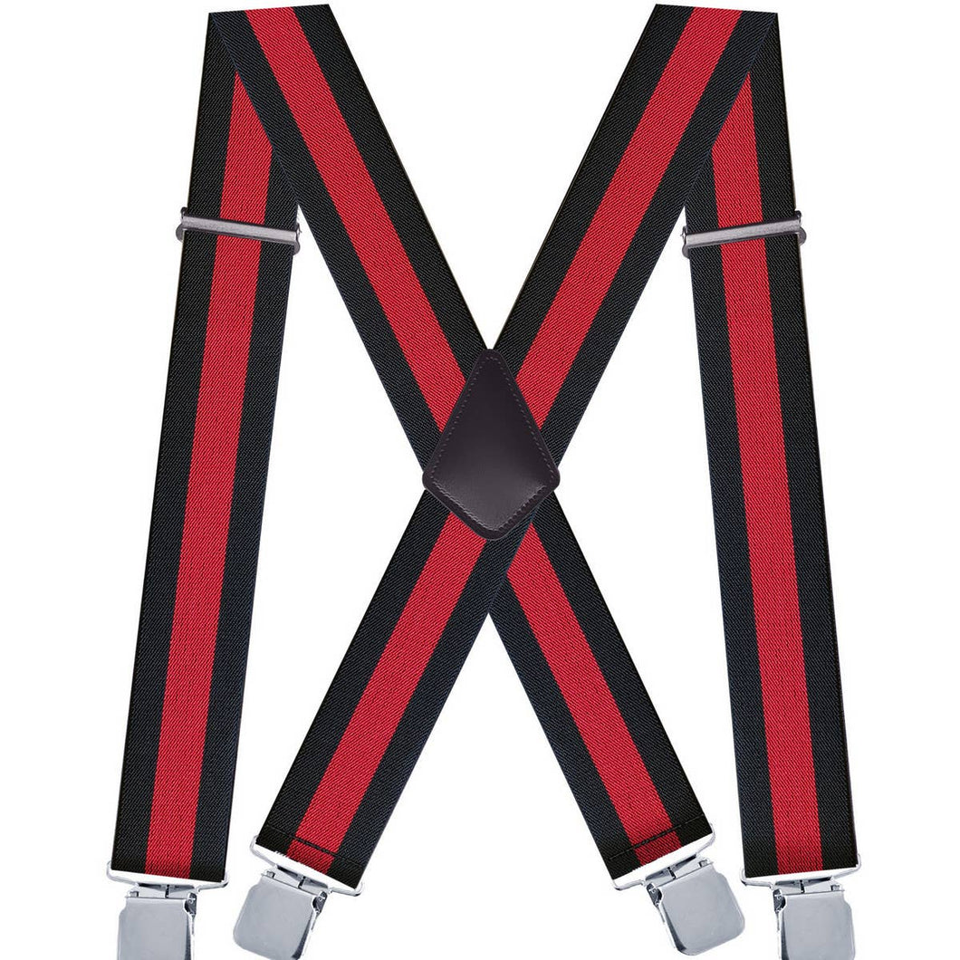 ADJUSTABLE 5CM ELASTIC X-SHAPED SUSPENDER CLIP_CWMM1109: RED2 / (OS) 2