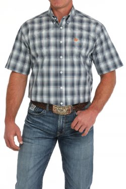 Cinch Men's Short Sleeve Plaid Button Down Western Shirt - Multi