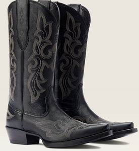 ARIAT WMNS JENNINGS STRETCH FIT WESTERN  BOOT BLACK DEERTAN