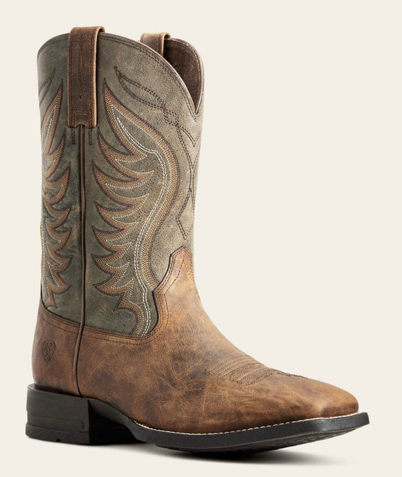 ARIAT MNS AMOS WESTERN BOOT SORREL CRUNCH ARMY GREEN