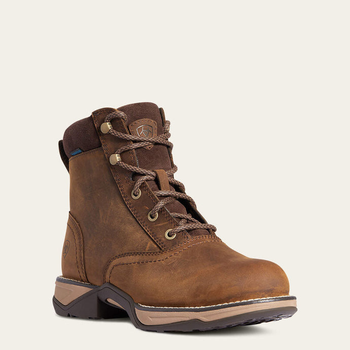Ariat Womens Anthem Round/Soft Toe Lacer Waterproof Work Boot