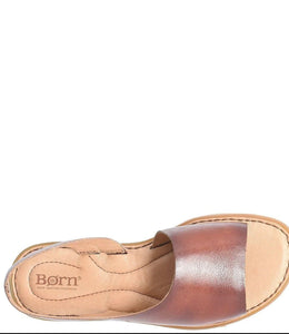 Born Inlet Womens Leather Casual Sandal Dark Tan Bourbon