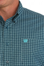 Load image into Gallery viewer, Cinch Men&#39;s Short Sleeve Geometric Print Button Down Western Shirt - Blue