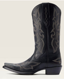 ARIAT WMNS JENNINGS STRETCH FIT WESTERN  BOOT BLACK DEERTAN