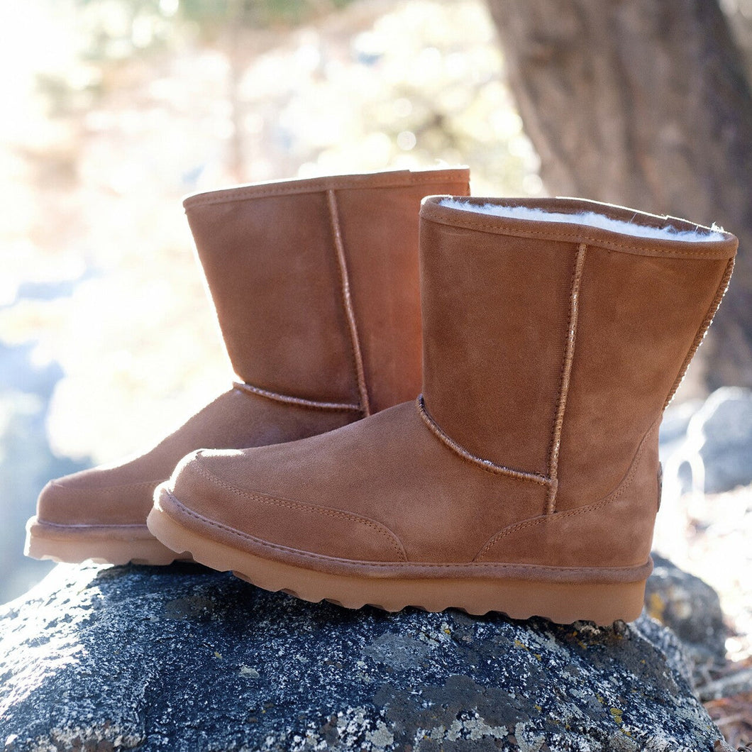 Bearpaw Mens Brady Short Suede Boot Hickory