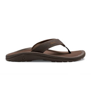 Okukai Mens Ohana Leather Waterproof Flip Flop Dark Java Rey