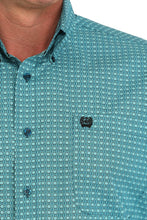 Load image into Gallery viewer, Cinch Men&#39;s Medallion Print Button Down Western Shirt - Turquoise