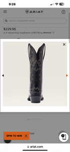 ARIAT WMNS JENNINGS STRETCH FIT WESTERN  BOOT BLACK DEERTAN