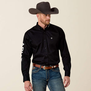 Ariat Mens Solid Twill Team Logo  Long Sleeve  Button Down Dress Shirt
