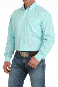 Cinch Men's Geometric Print Button Down Western Shirt - Turquoise