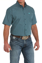 Load image into Gallery viewer, Cinch Men&#39;s Short Sleeve Geometric Print Button Down Western Shirt - Blue
