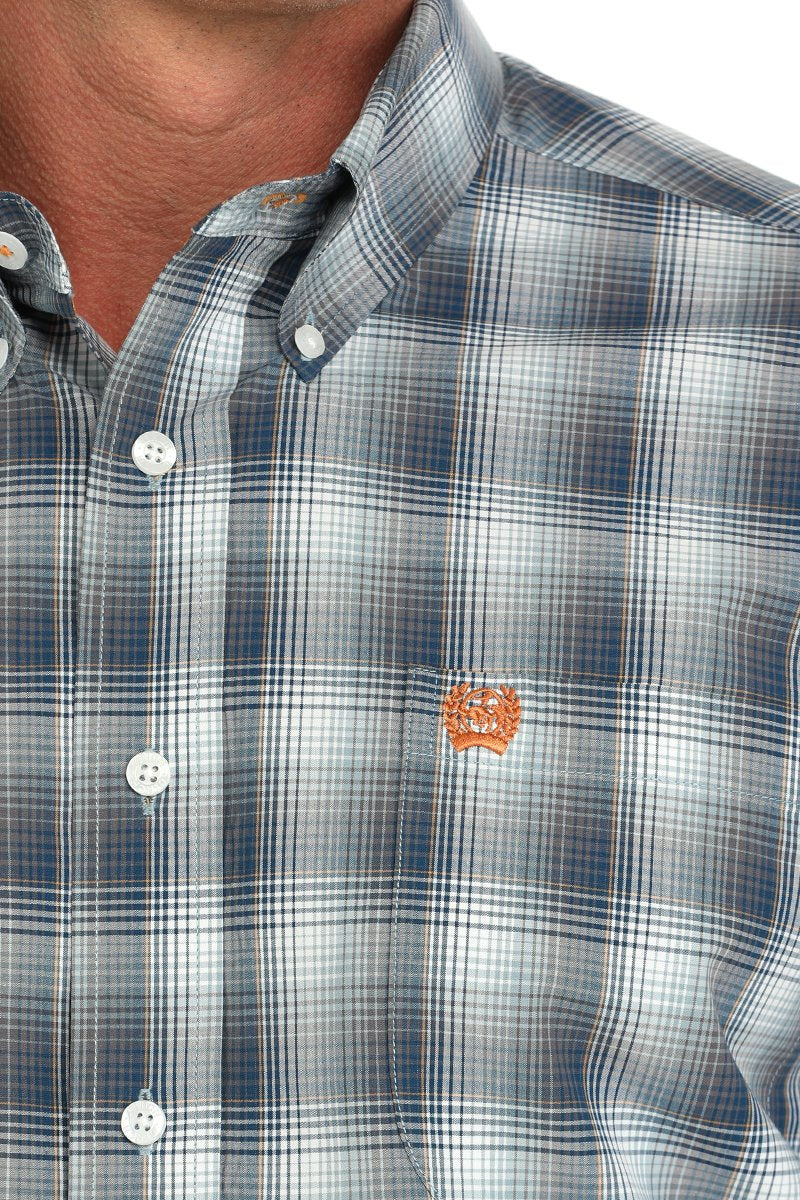 Cinch Men's Short Sleeve Plaid Button Down Western Shirt - Multi