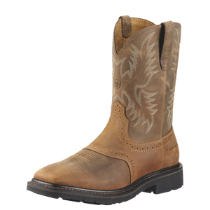 ARIAT MNS SIERRA WIDE PULL ON SOFT TOE SQUARE TOE WORK BOOT