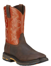 Load image into Gallery viewer, ARIAT MEN&#39;S WORKHOG PULL ON WIDE SQUARE TOE WORK BOOT BROWN