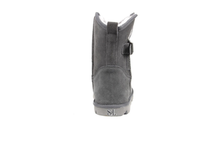 Superlamb Womens Argali Buckle Charcoal Short Sheepskin Boots