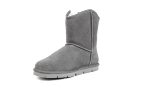 Superlamb Womens Argali Buckle Charcoal Short Sheepskin Boots