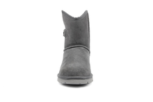 Load image into Gallery viewer, Superlamb Womens Argali Buckle Charcoal Short Sheepskin Boots